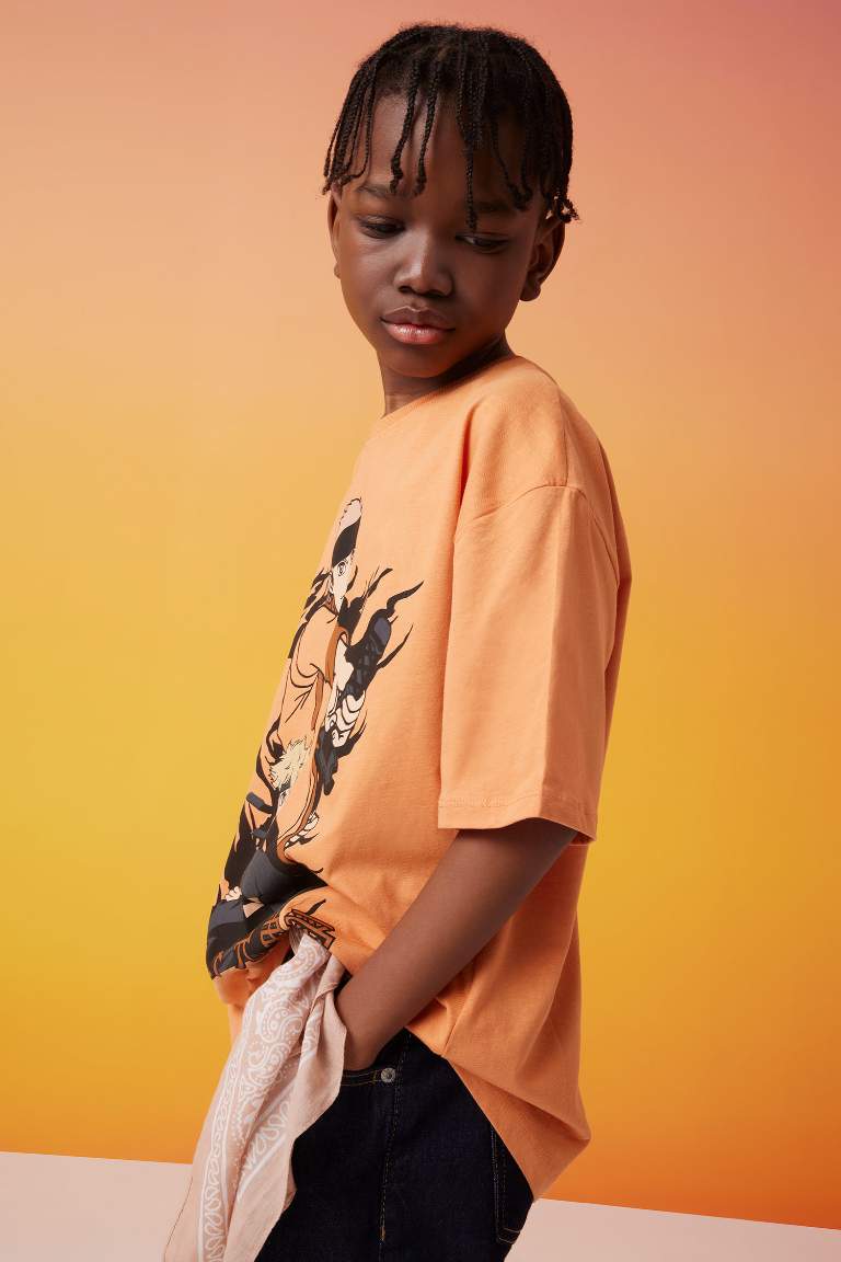 Boy Oversize Fit Crew Neck Printed T-Shirt