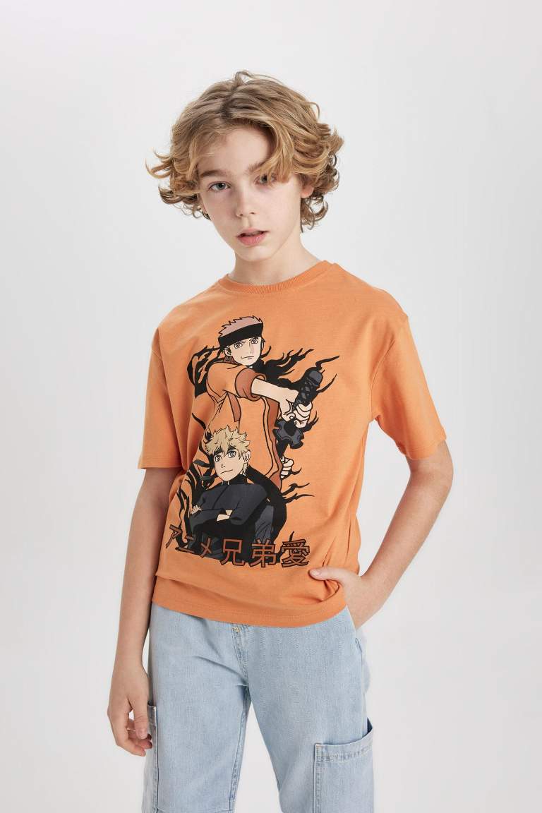 Boy Oversize Fit Crew Neck Printed T-Shirt