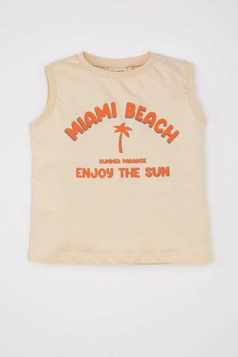 Baby Boy Crew Neck Printed Sleeveless T-Shirt