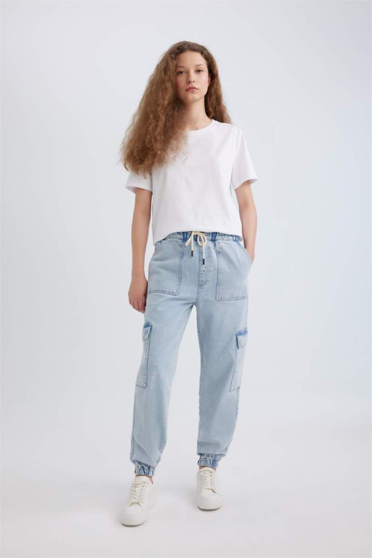 Cargo Jogger High Waist Ankle Length Jeans