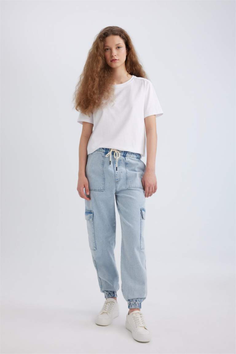 Cargo Jogger High Waist Ankle Length Jeans