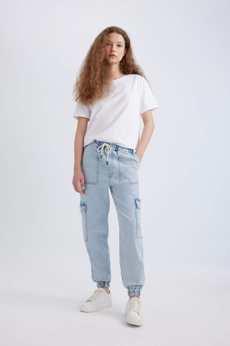 Cargo Jogger High Waist Ankle Length Jeans