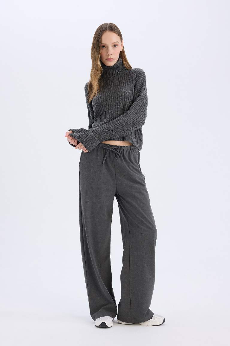 Normal Waist Wide Leg Trousers