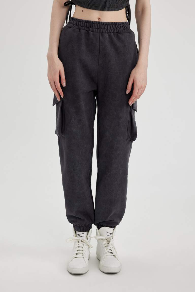 Washable Faded Effect Jogger Sweatpants