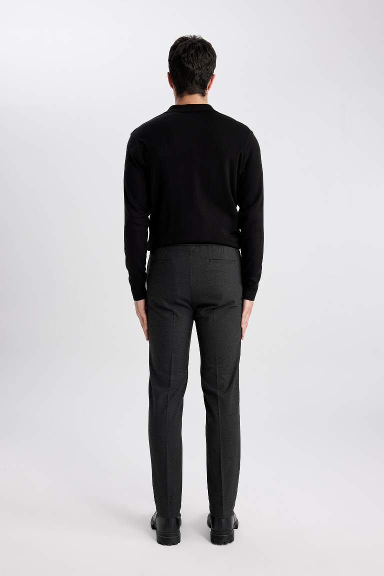 jogger Regular Hem Wool Look Trousers