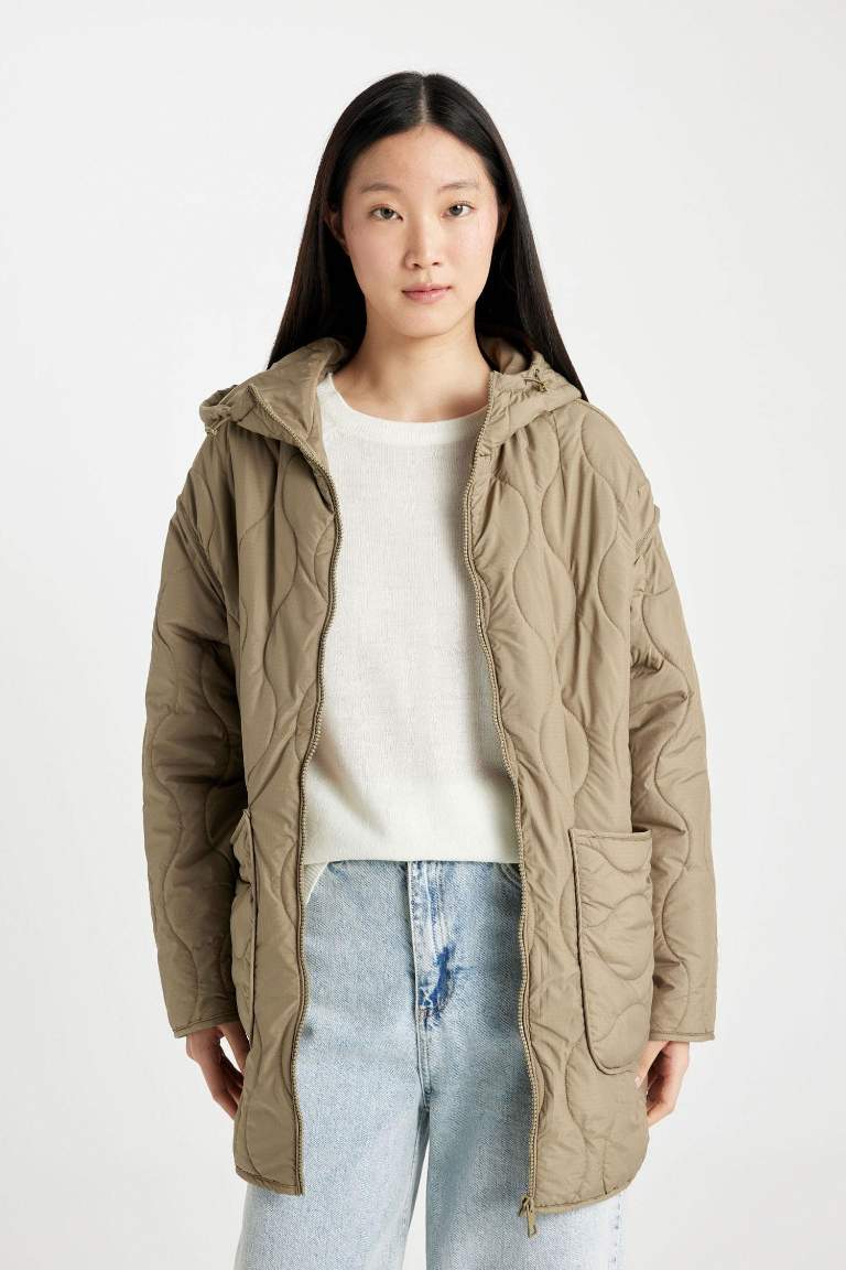 Regular Fit Hooded Quilted Thin Jacket