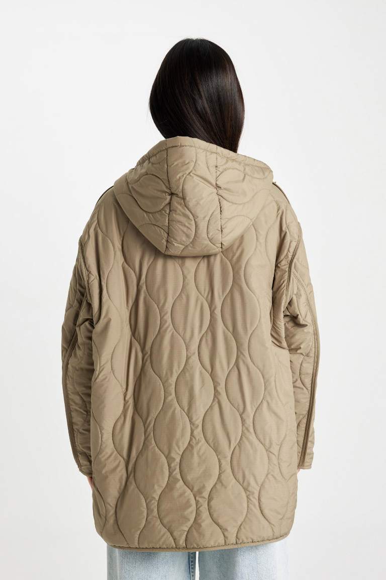 Regular Fit Hooded Quilted Thin Jacket