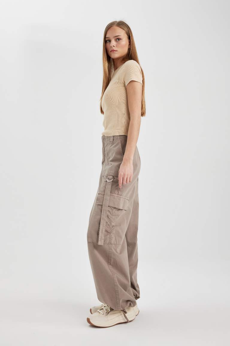 Parachute With Cargo Pocket Gabardine Trousers