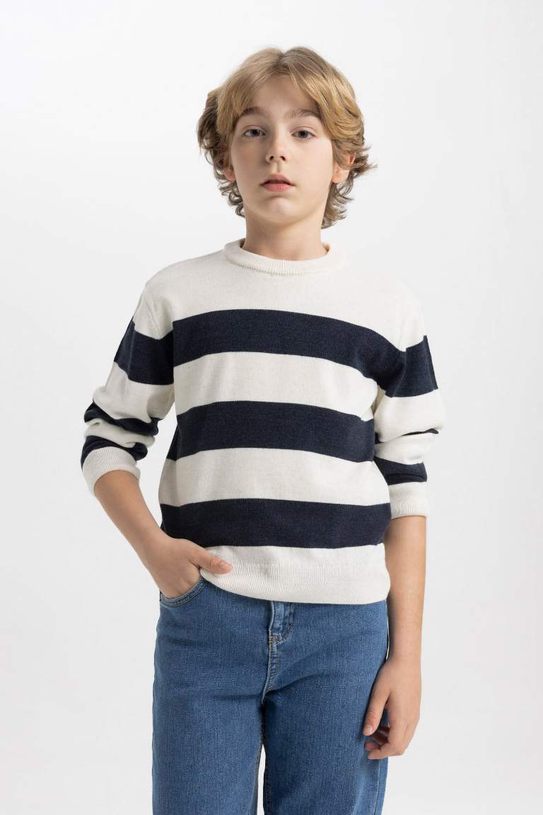 Boy Crew Neck Striped Pullover