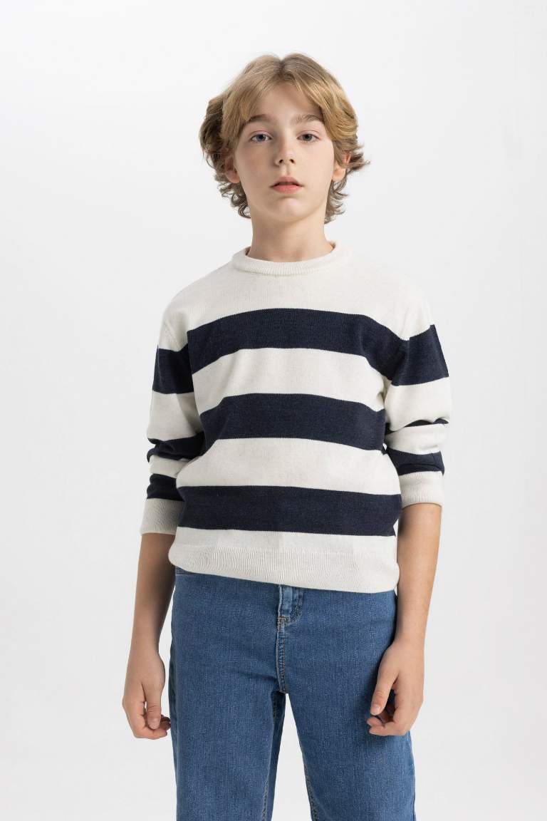 Boy Crew Neck Striped Pullover