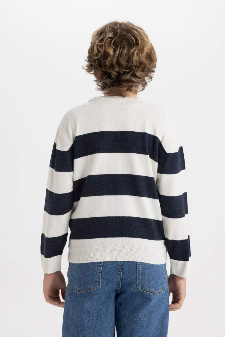 Boy Crew Neck Striped Pullover