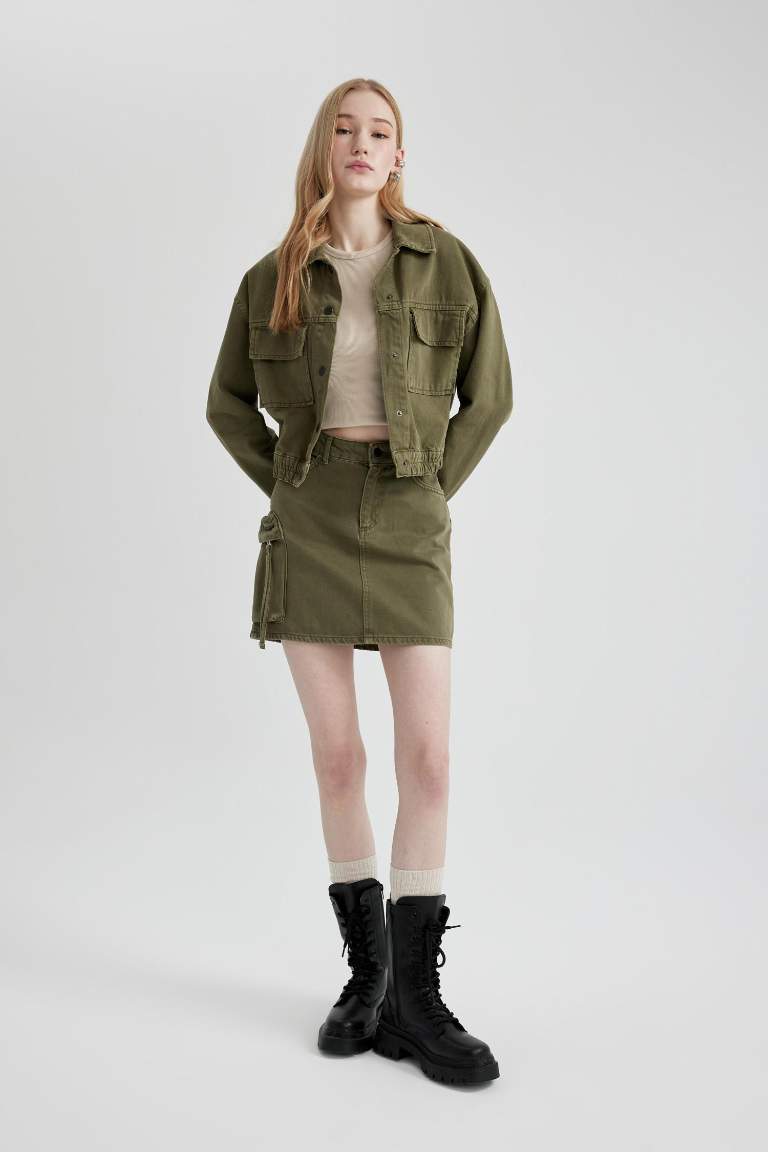 Coool Cargo Fit Gabardine Mini Skirt