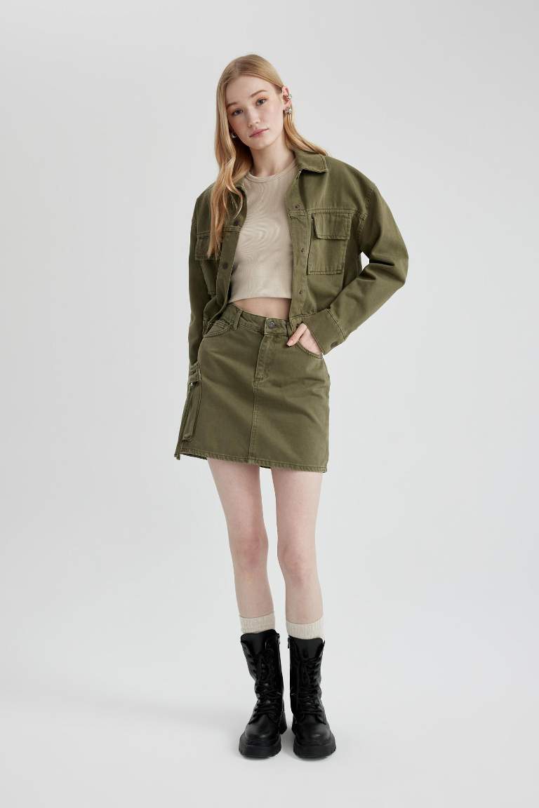 Coool Cargo Fit Gabardine Mini Skirt