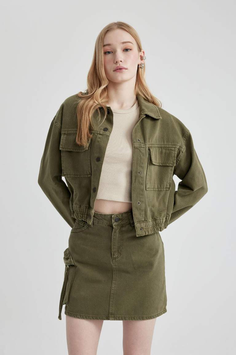 Coool Cargo Fit Gabardine Mini Skirt