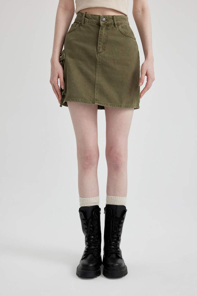 Coool Cargo Fit Gabardine Mini Skirt