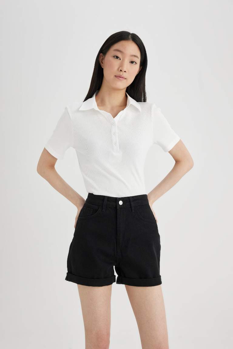 Mom Fit Jean High waist Shorts