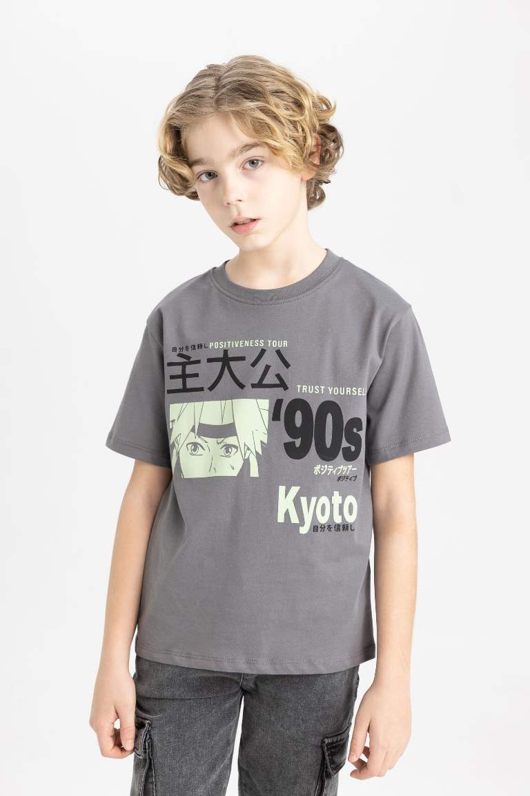 Boy Crew Neck Printed Short Sleeve T-Shirt