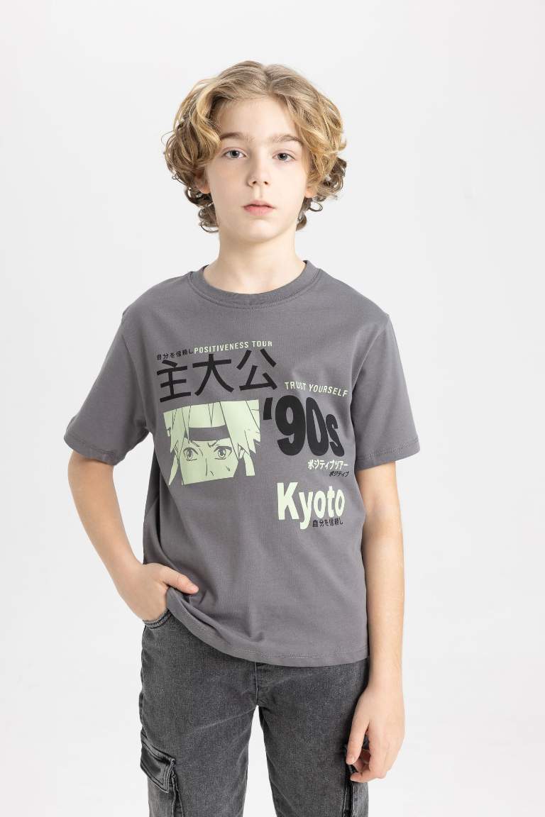 Boy Crew Neck Printed Short Sleeve T-Shirt