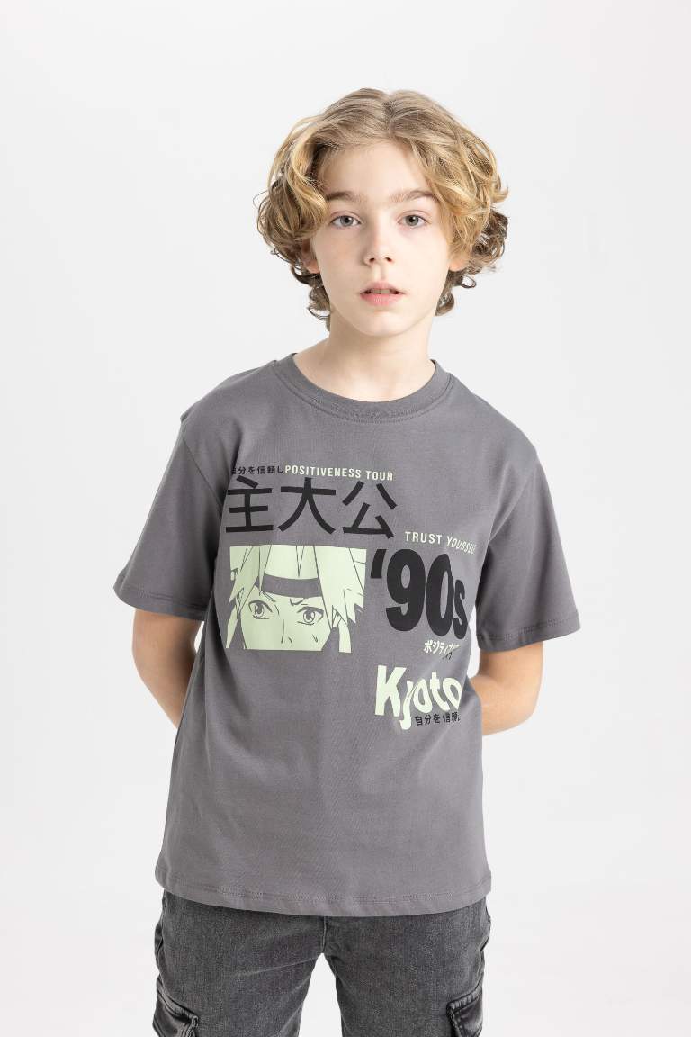 Boy Crew Neck Printed Short Sleeve T-Shirt