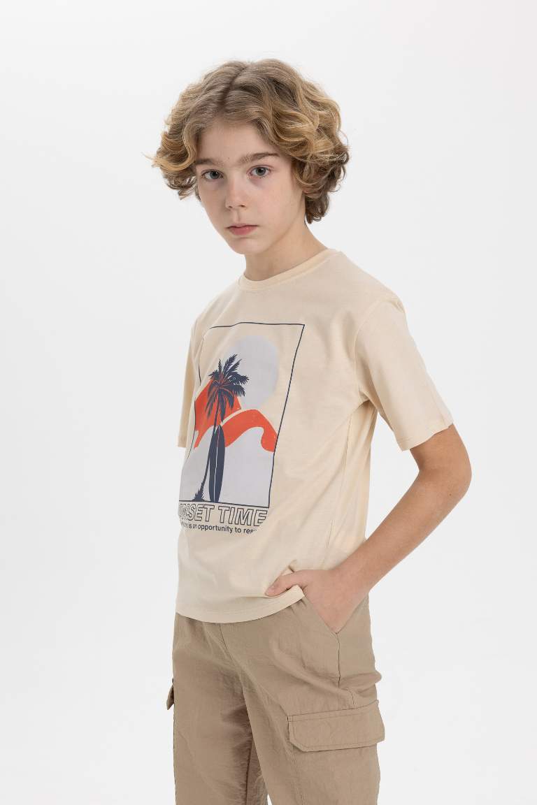 Boy Crew Neck Printed Short Sleeve T-Shirt