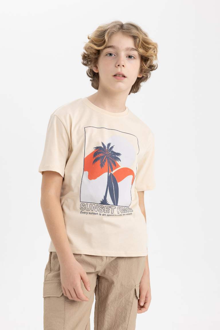 Boy Crew Neck Printed Short Sleeve T-Shirt