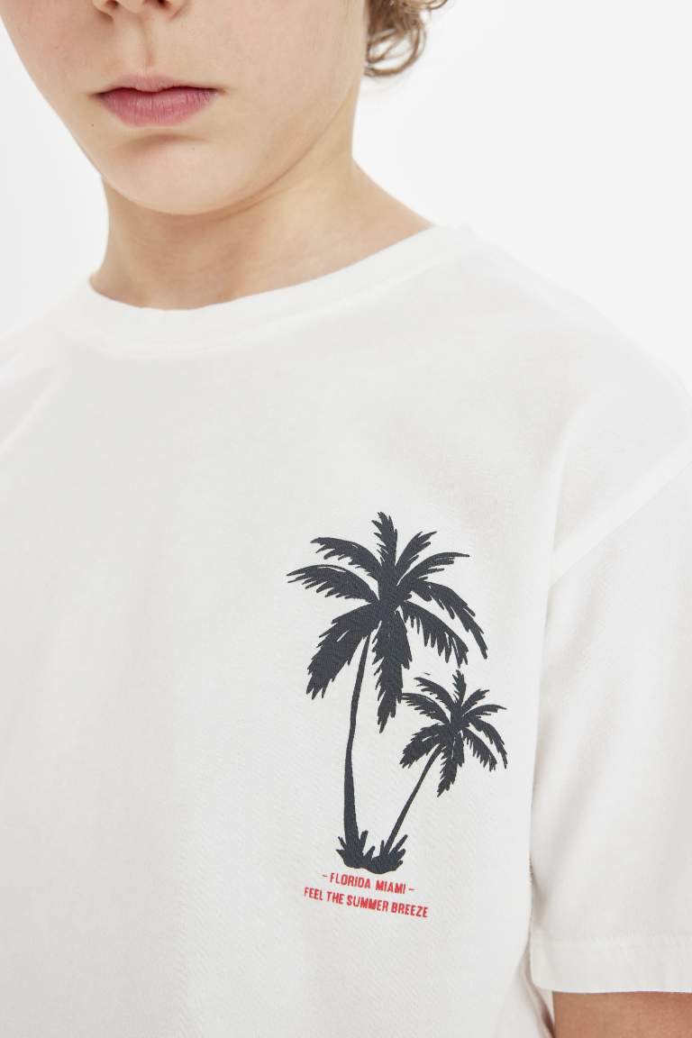 Boy Crew Neck Printed Short Sleeve T-Shirt