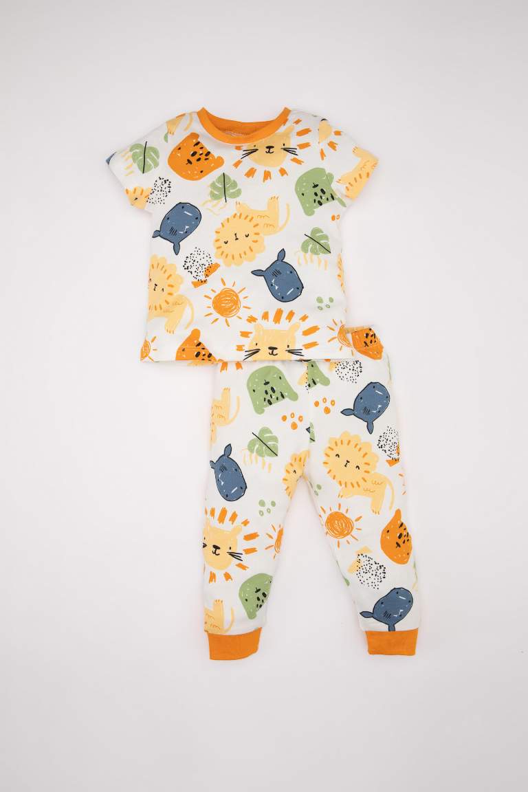 Baby Boy Safari Printed Cotton 2 Piece Pajama Set