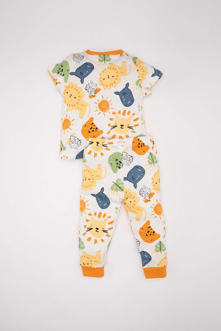 Baby Boy Safari Printed Cotton 2 Piece Pajama Set