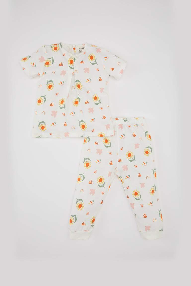 Baby Girl Floral Cotton 2 Piece Pajama Set