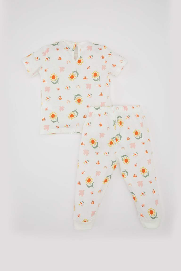 Baby Girl Floral Cotton 2 Piece Pajama Set