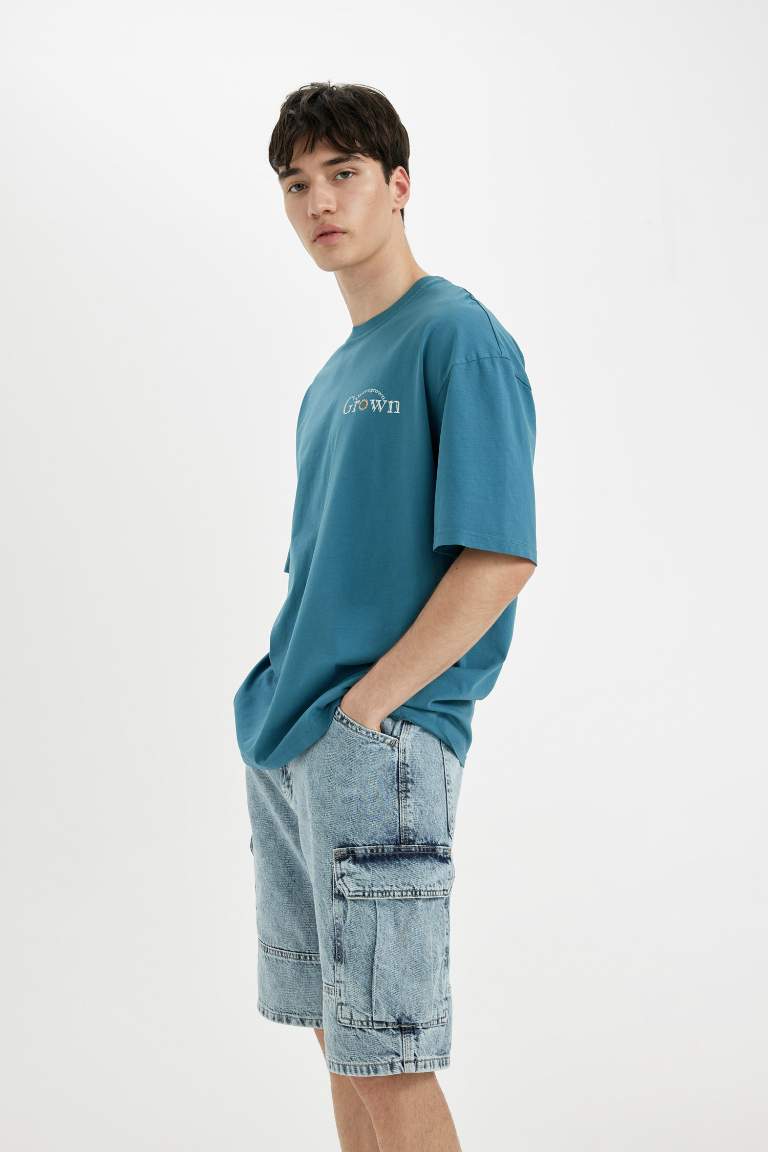 Cargo Fit Jean Bermuda Shorts