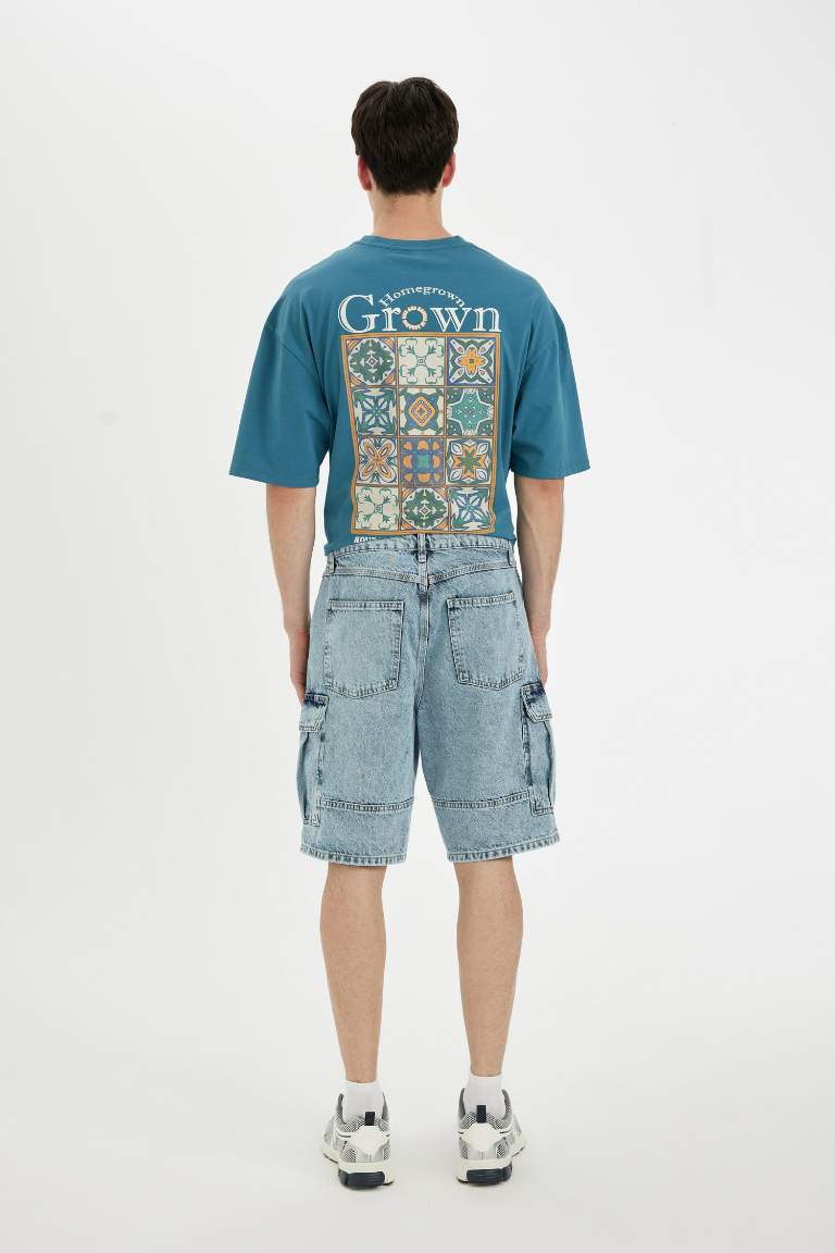 Cargo Fit Jean Bermuda Shorts