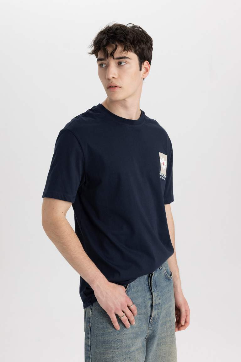 Regular Fit Crew Neck Printed T-Shirt