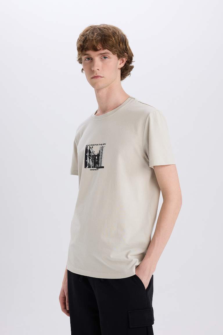 Slim Fit Crew Neck Printed T-Shirt