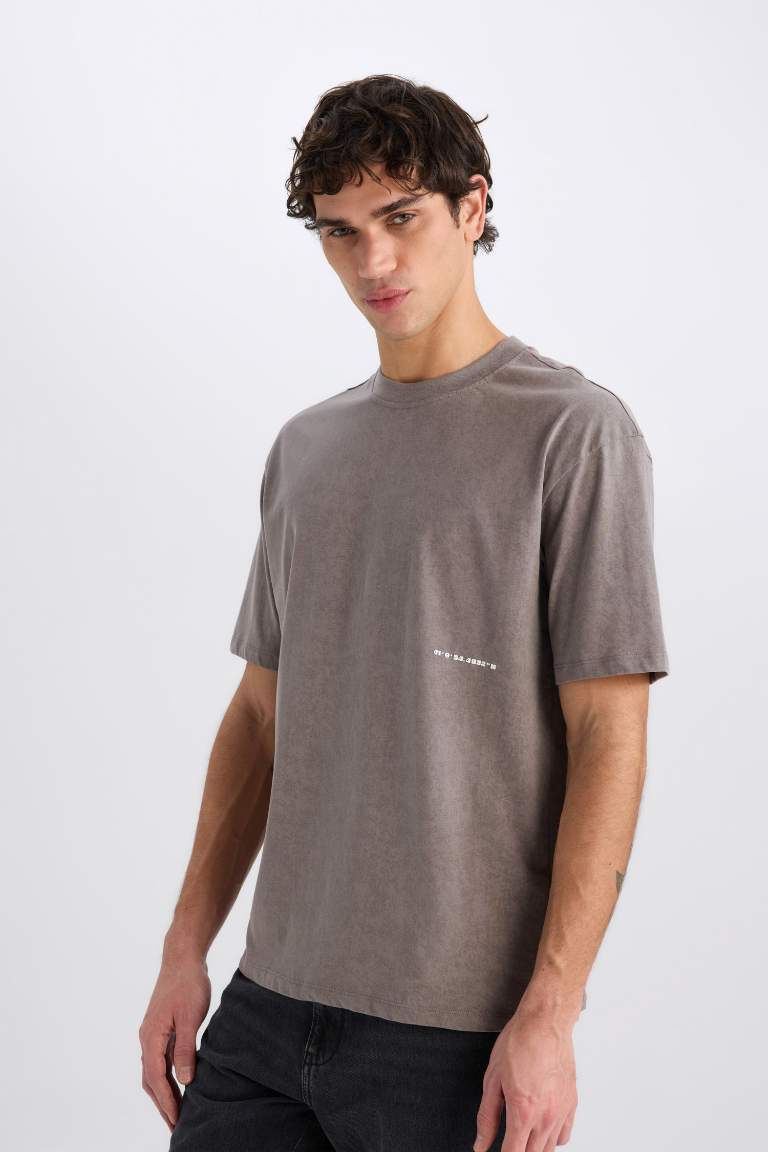 Boxy Fit Crew Neck Printed T-Shirt