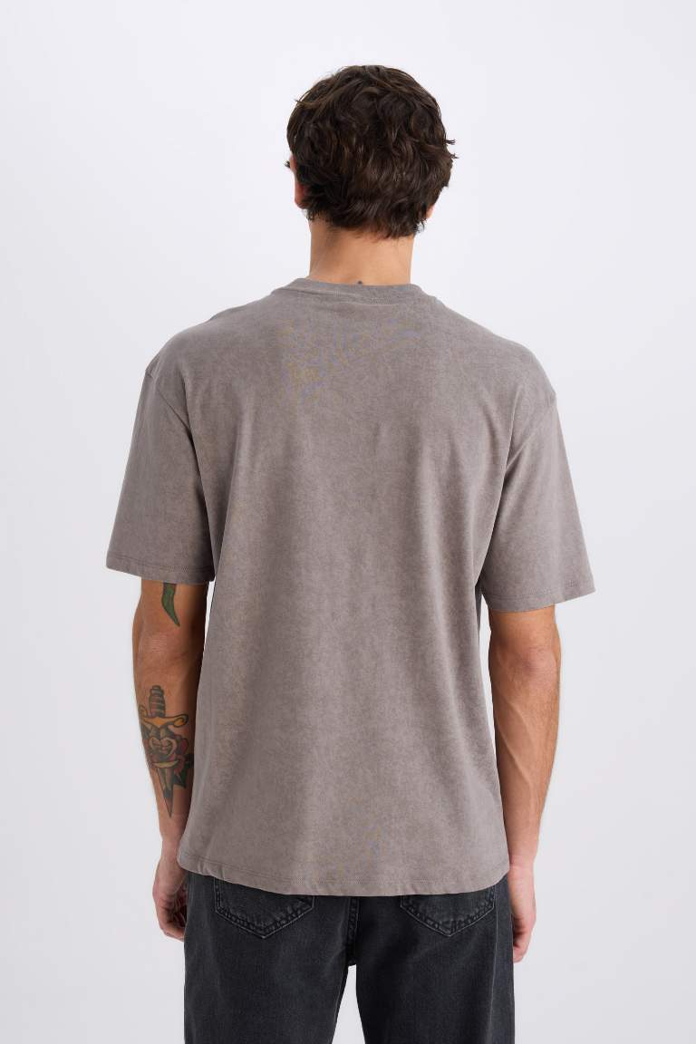 Boxy Fit Crew Neck Printed T-Shirt