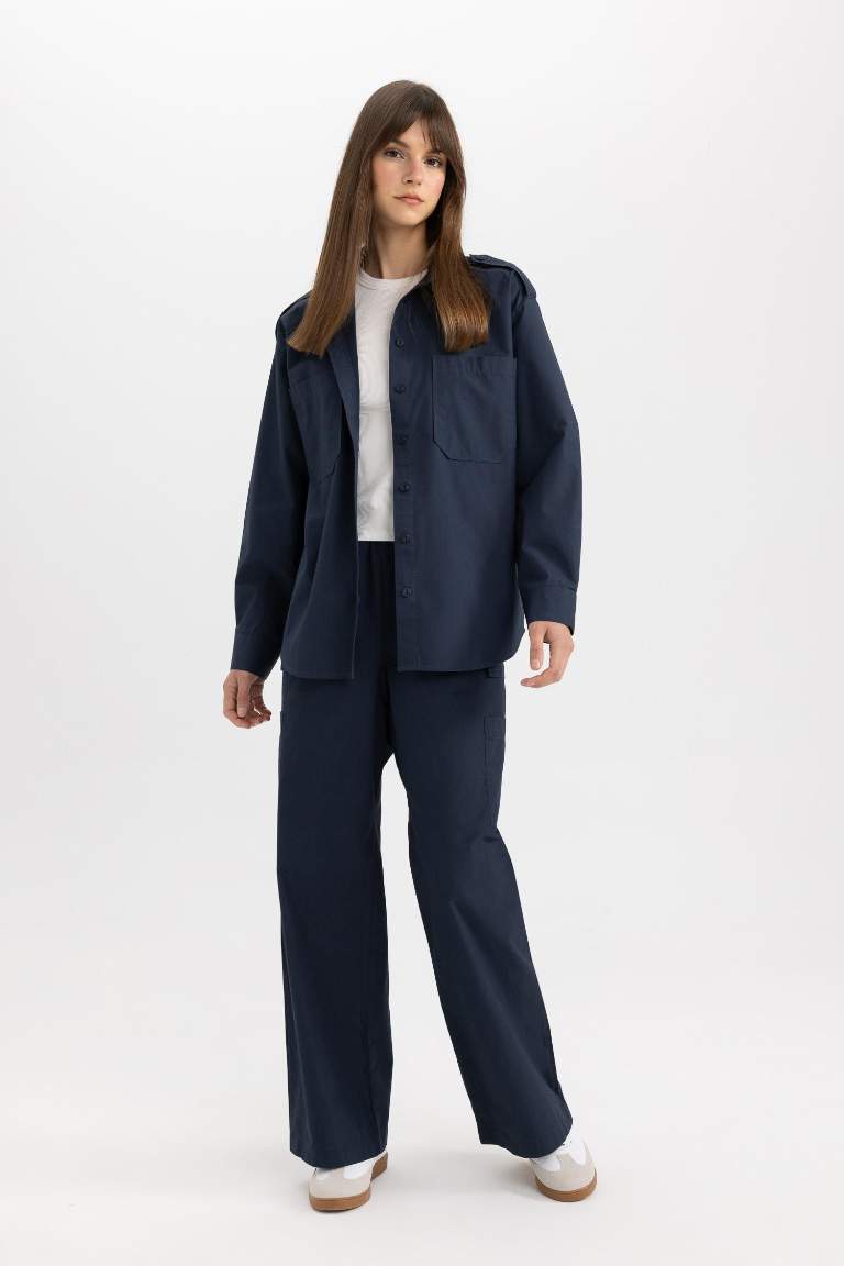 Cargo Fit Poplin Trousers