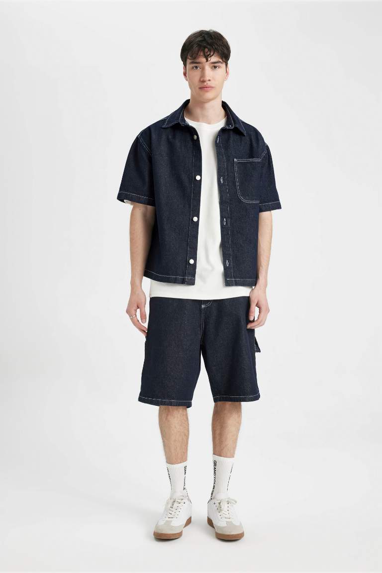 Boxy Fit Short Sleeve Jean Shirt