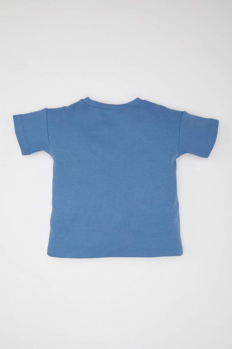 Baby Boy Crew Neck Waffle Short Sleeve T-Shirt