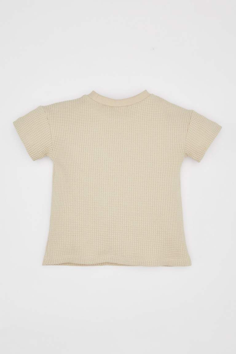 Baby Boy Regular Fit Crew Neck Waffle T-Shirt