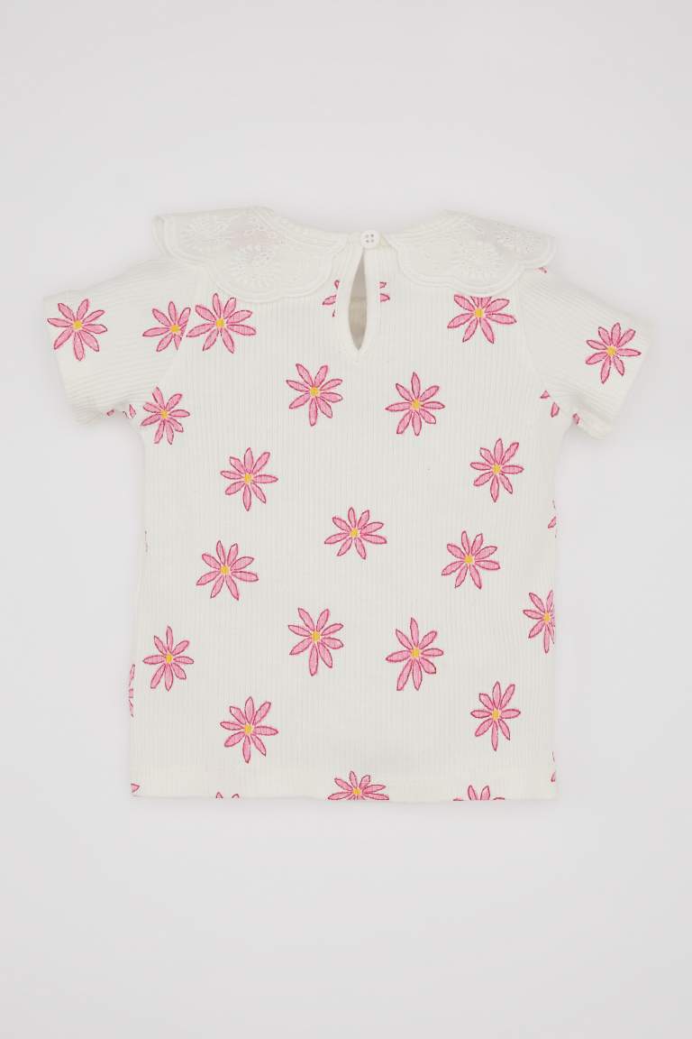 Regular Fit Flower Short Sleeve T-Shirt