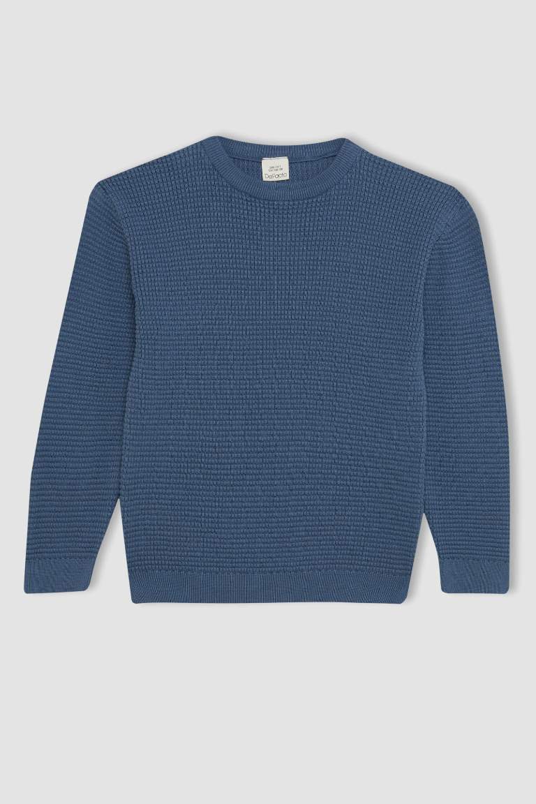 Boy Indigo Crew Neck Basic Pullover