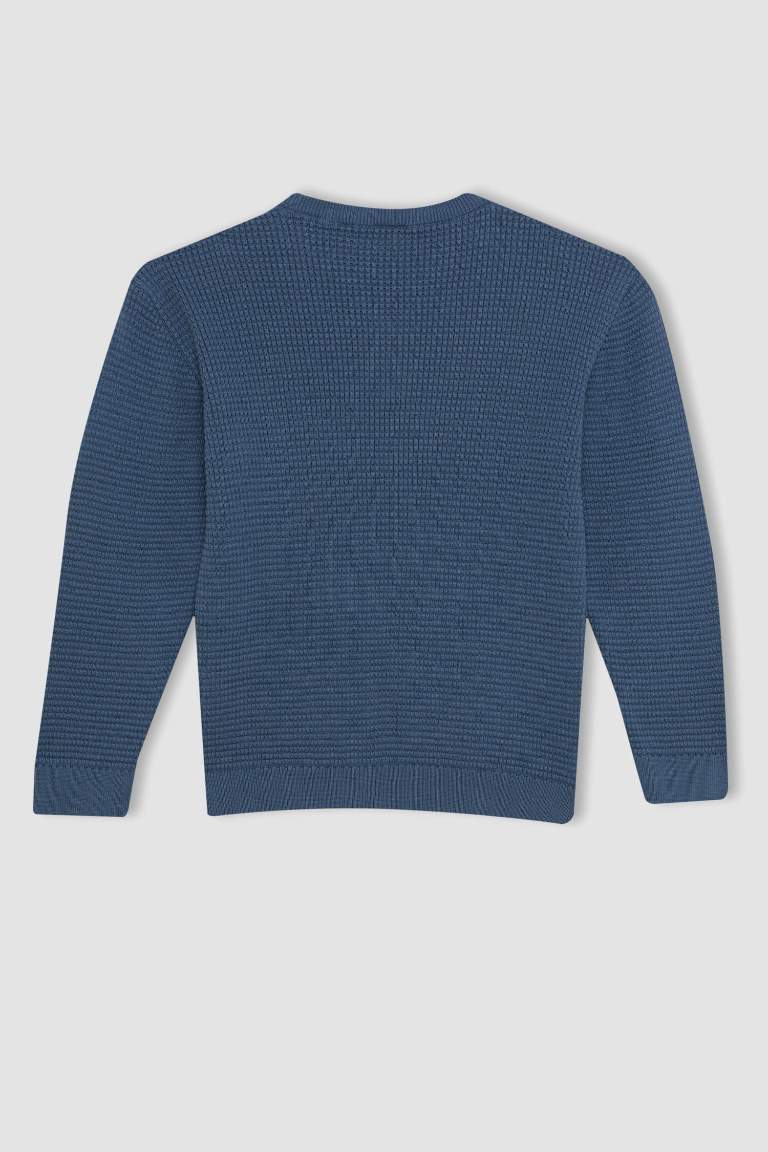 Boy Indigo Crew Neck Basic Pullover