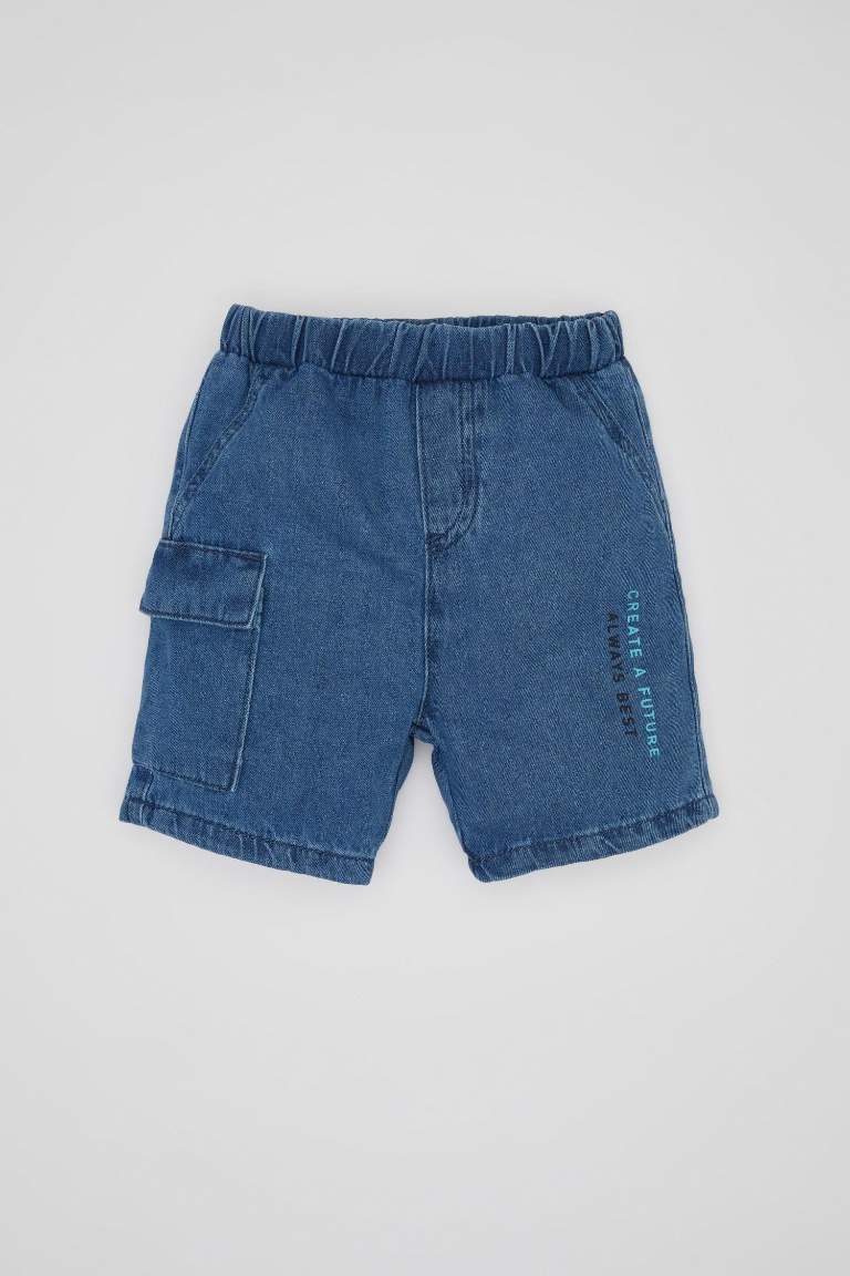 Baby Boy Printed Jean Shorts