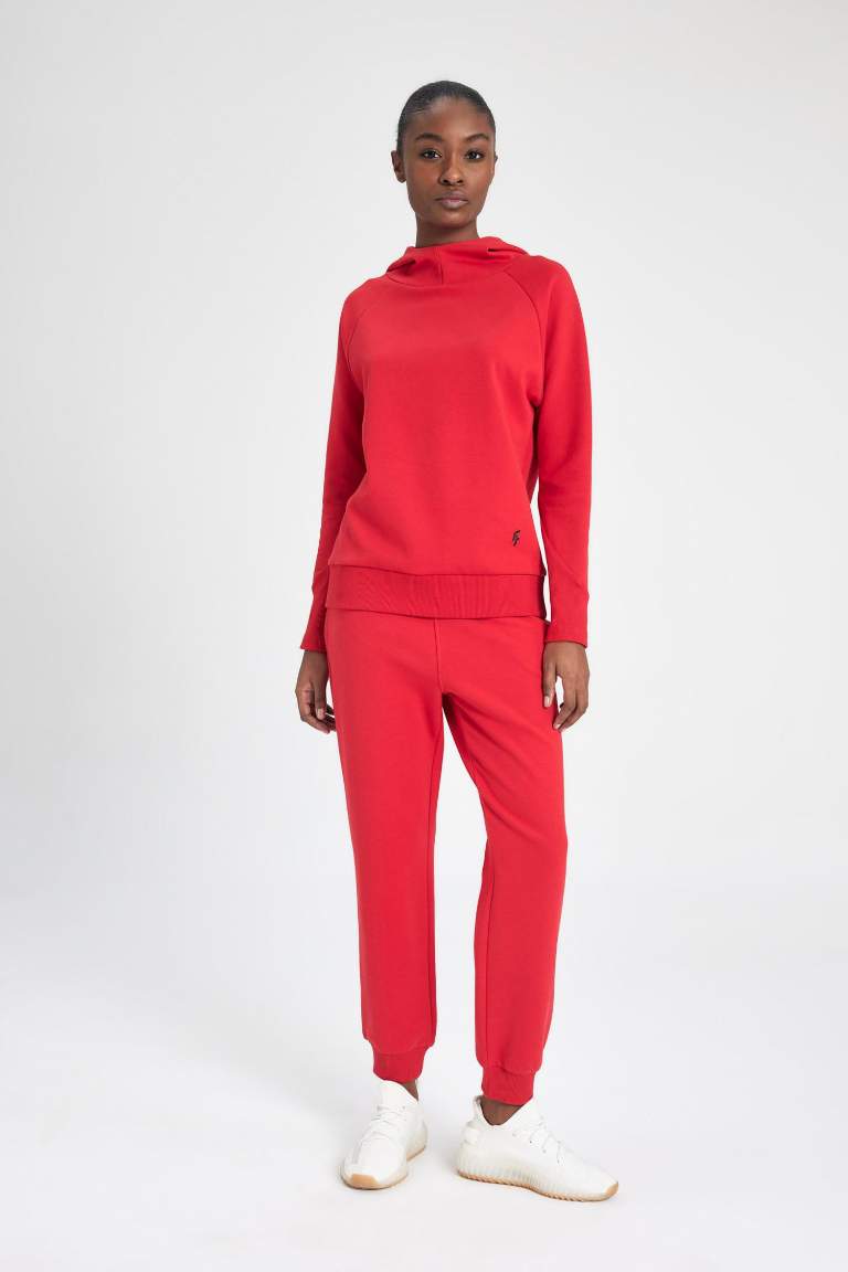DeFactoFit Jogger İnce Eşofman Altı Standart Fit Cepli Esnek Paça Skuba Dalgıç Kumaş Basic Düz