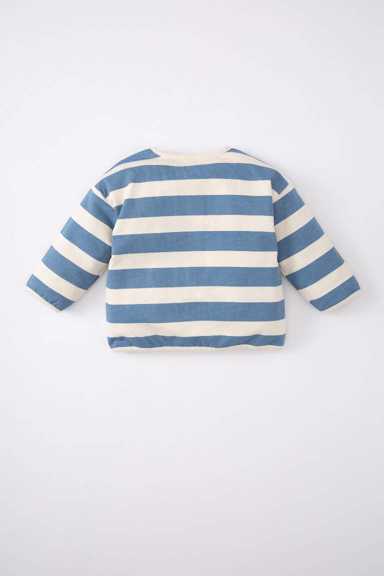 Baby Girl Crew Neck Striped Sweatshirt