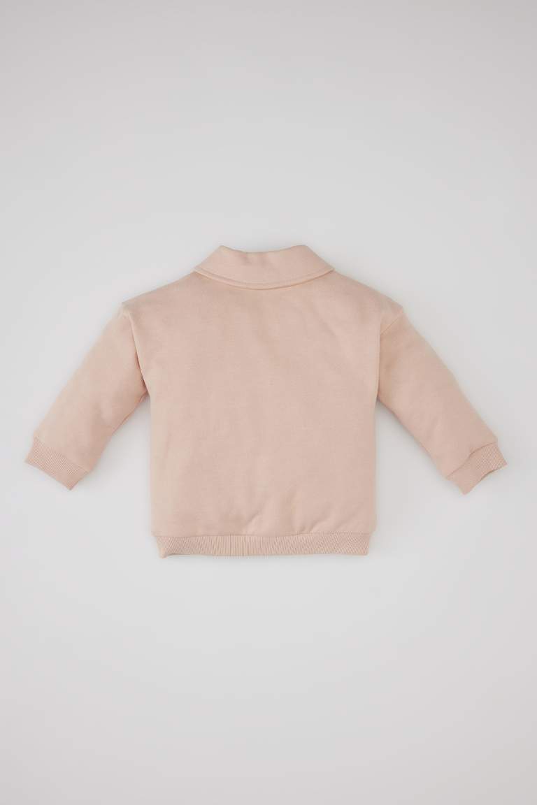 Baby Girl Sweatshirt with Soft Fuzzy Inside