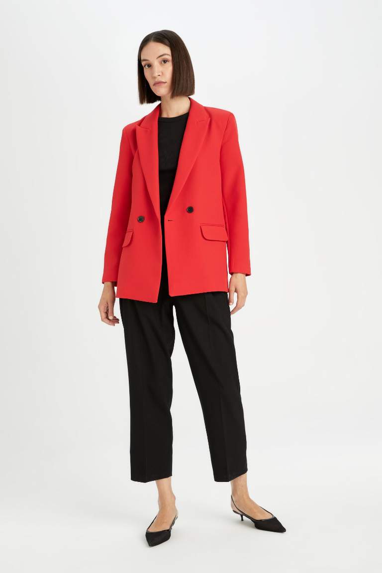 Oversize Fit Jacket Collar Blazer