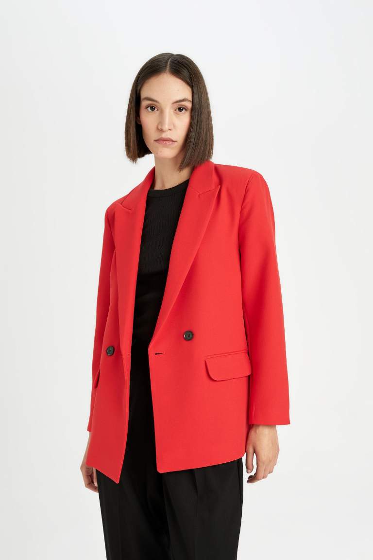 Oversize Fit Jacket Collar Blazer