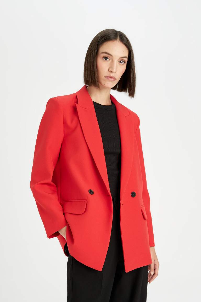 Oversize Fit Jacket Collar Blazer